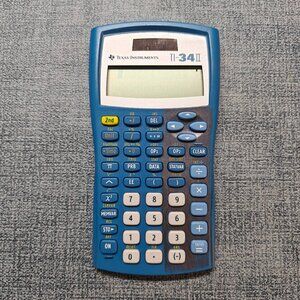 Texas Instruments TI-34 II Scientific Calculator Blue w/ Cover - Tested & Works